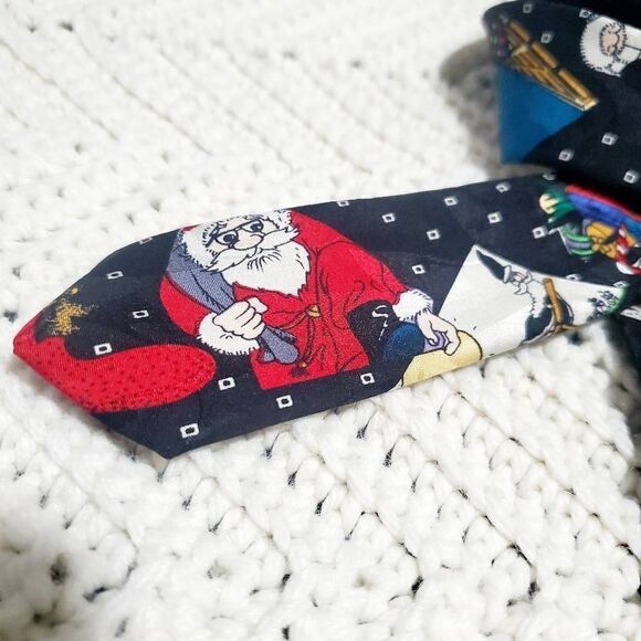 Charles Patrick For J. Blades Vtg Christmas Themed Men's Tie - Picture 5 of 10